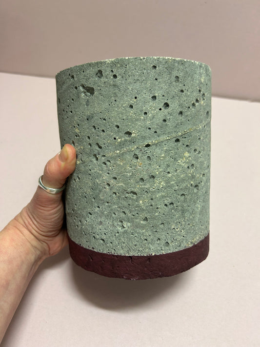 Cylinder pot mauve & pink