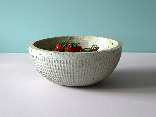 Handmade concrete bowl with texture
