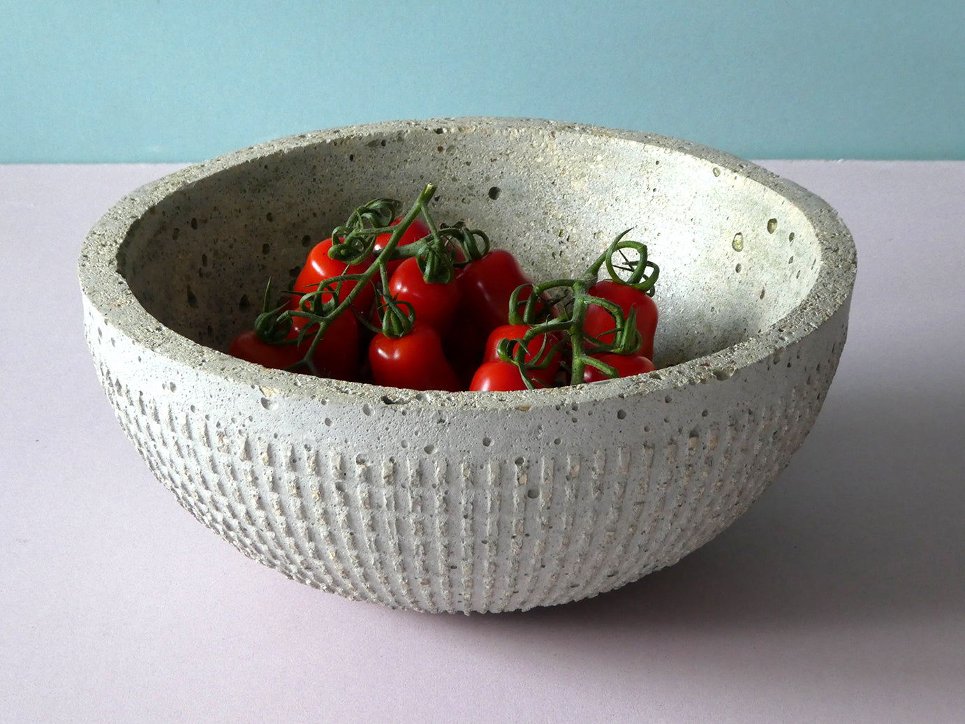 Handmade concrete bowl with texture