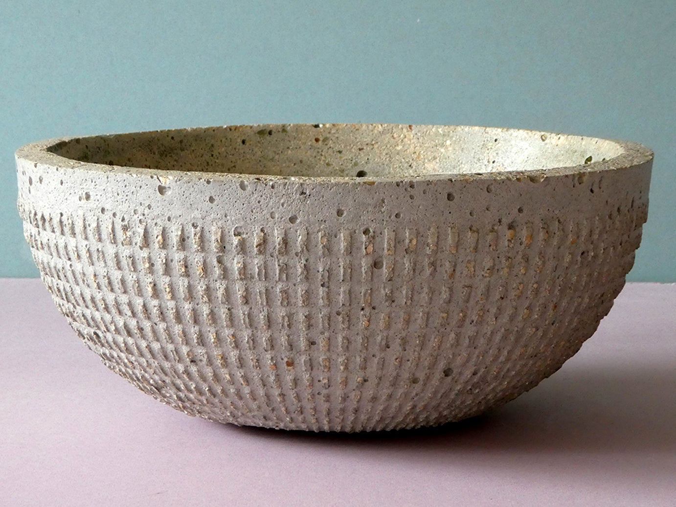 Handmade concrete bowl with texture