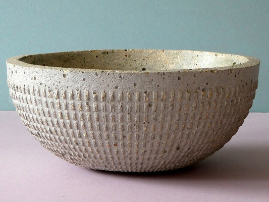 Handmade concrete bowl with texture