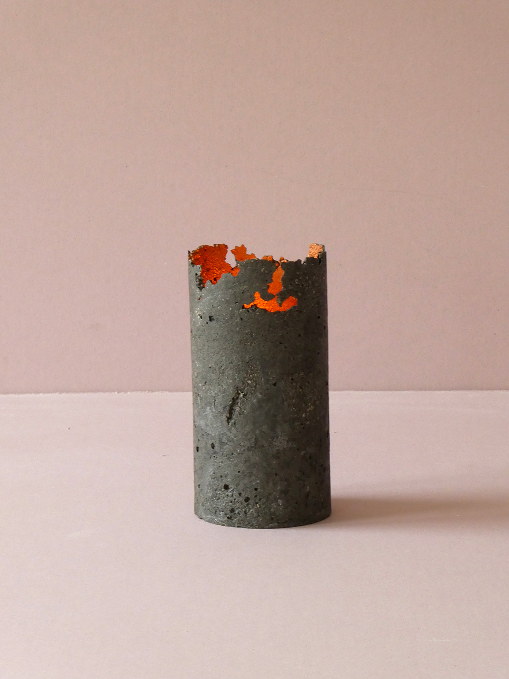 Handmade black concrete black candleholder