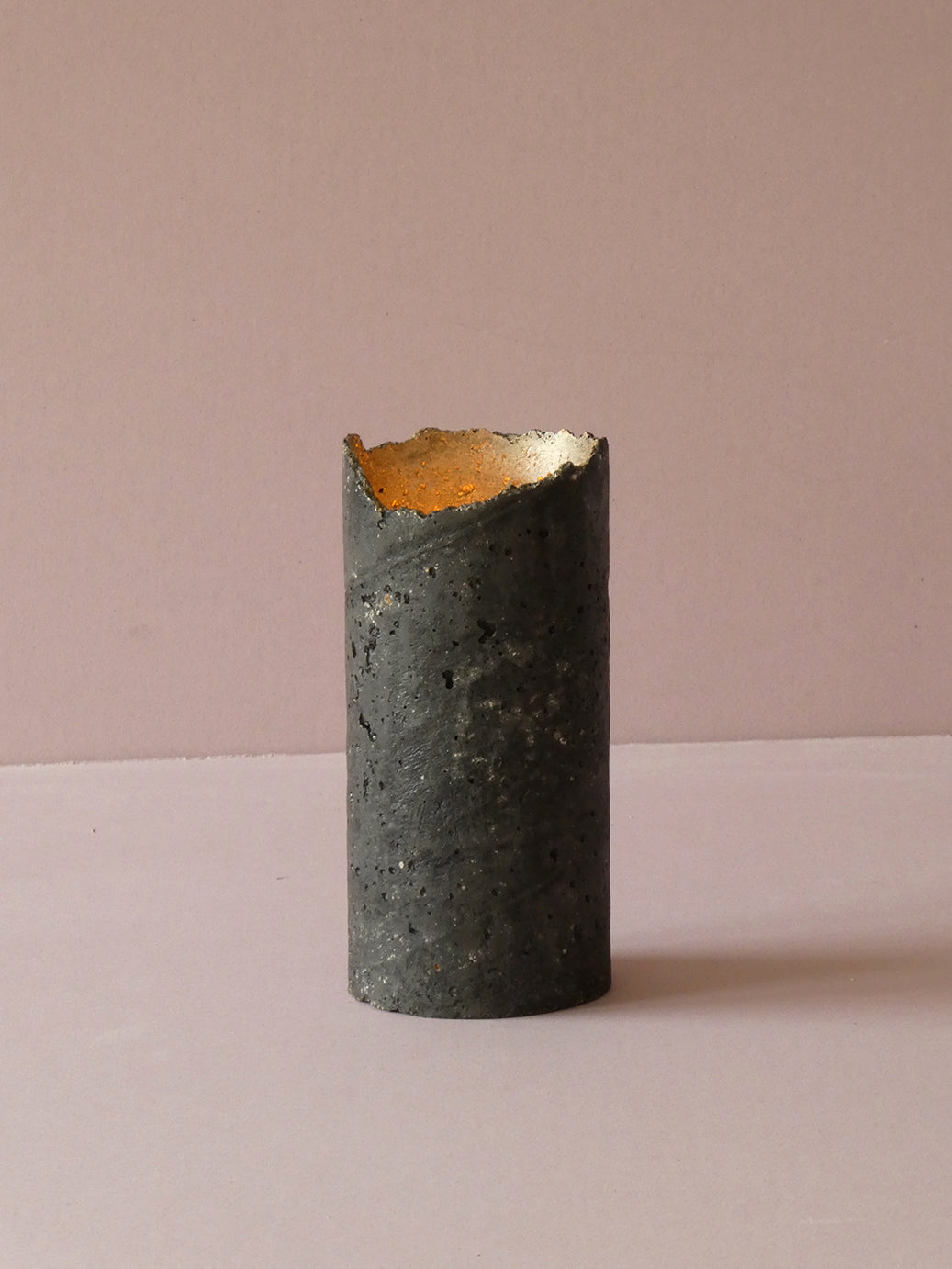 Handcrafted black concrete candleholder