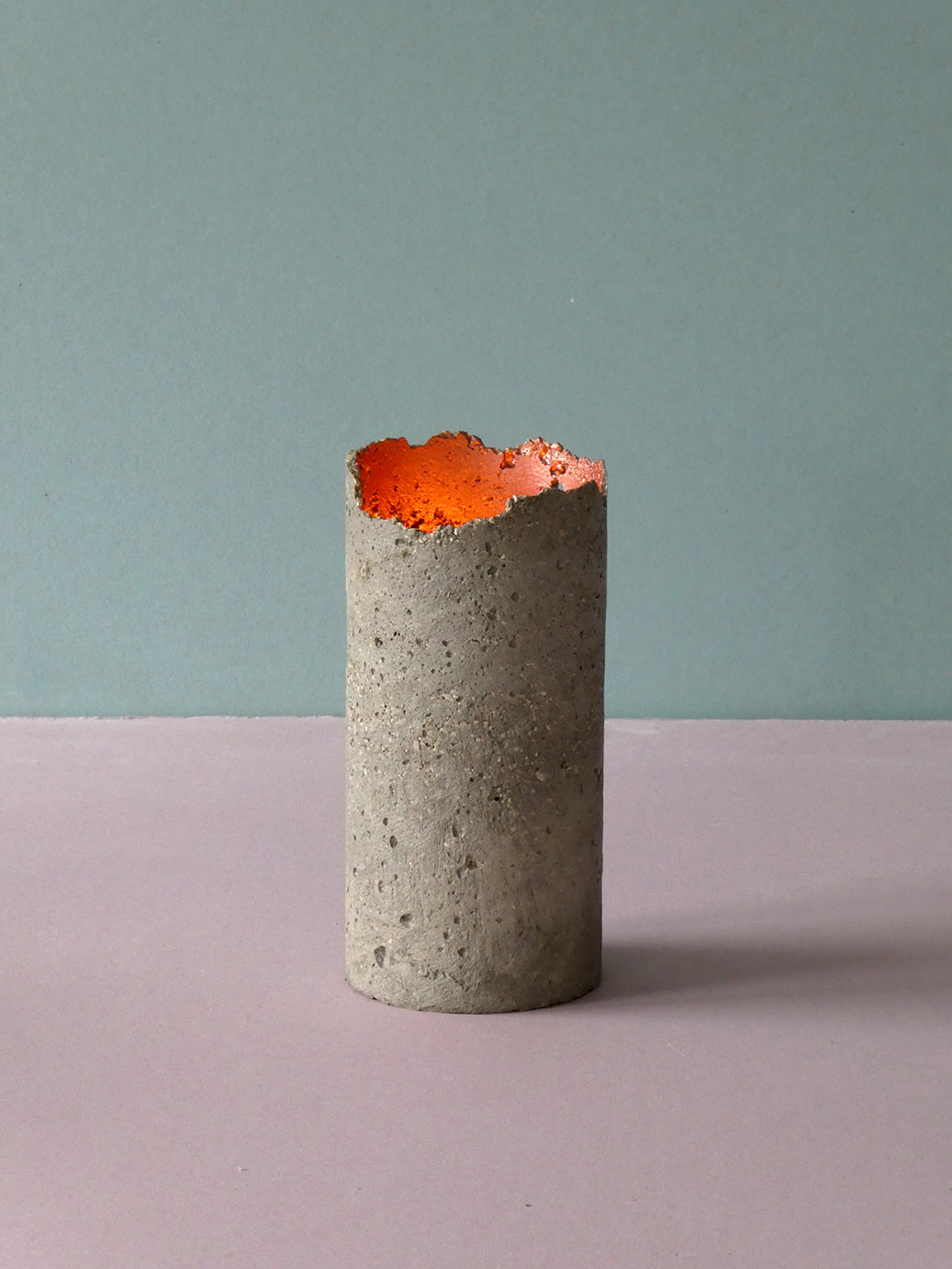 Handmade concrete candleholders, natural cement