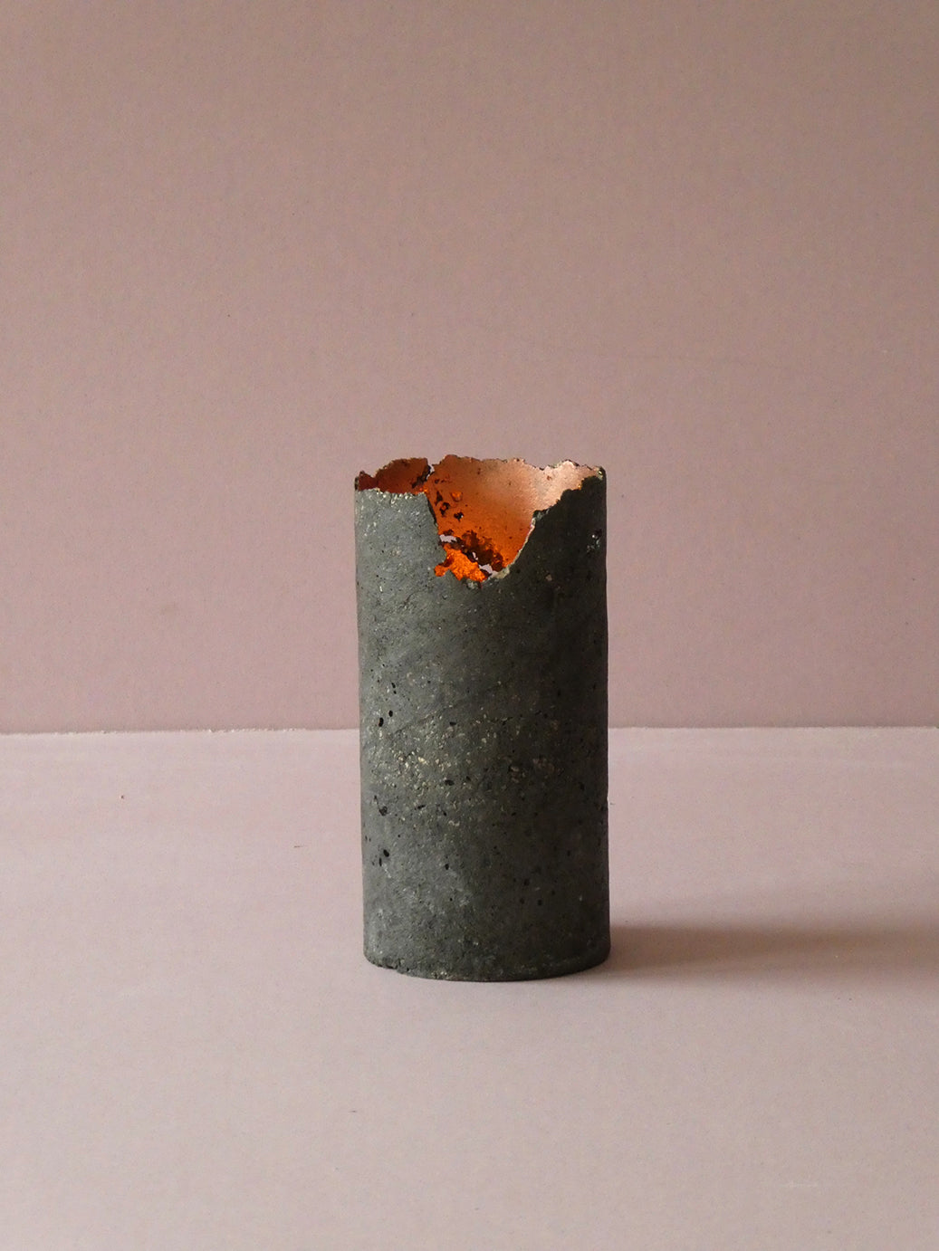 Handcrafted black concrete candleholder