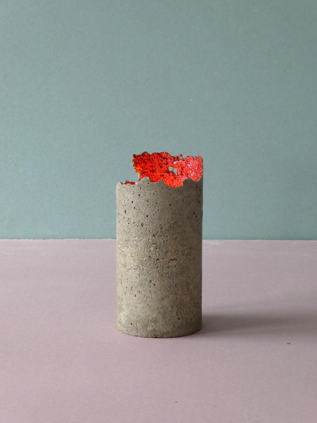 Handmade concrete candleholders, natural cement