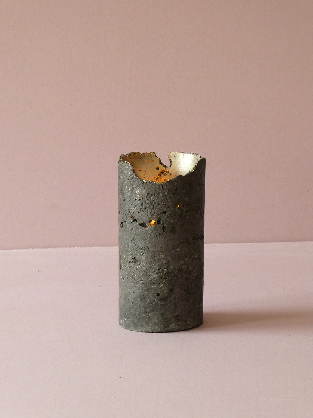 Handcrafted black concrete candleholder