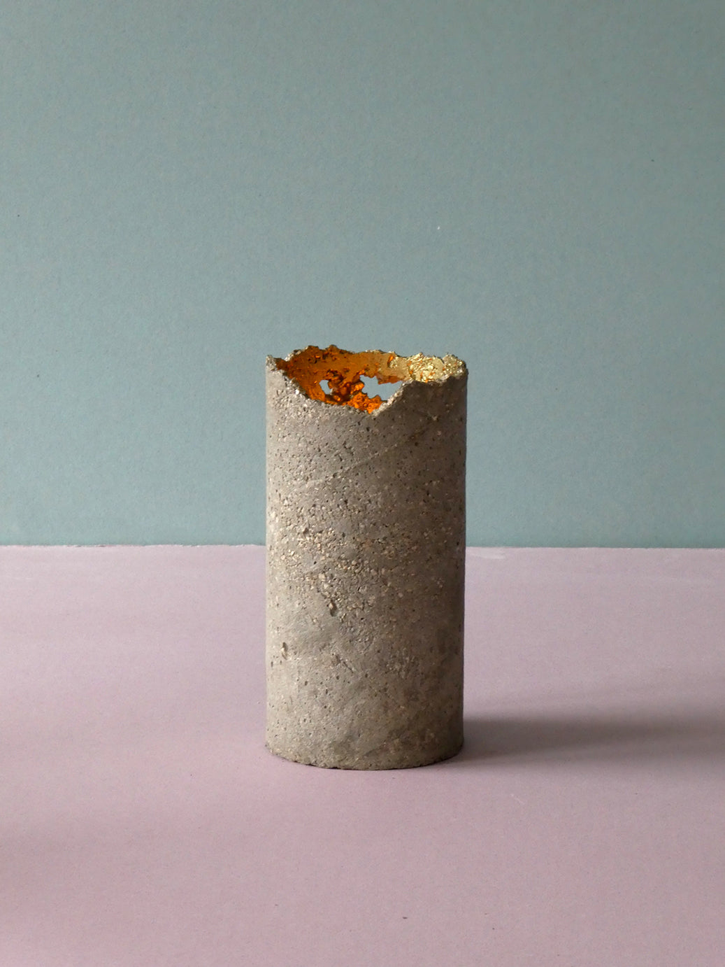 Handmade concrete candleholders, natural cement